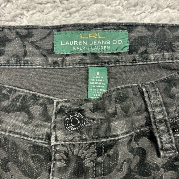 Lauren Ralph Lauren Jeans Womens 8 Straight Leg Velvet Floral Overlay Classic - Picture 2 of 5
